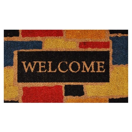 Configuracion 17 x 29 in. Monty Welcome Rectangular Doormat Multi Color CO3360837